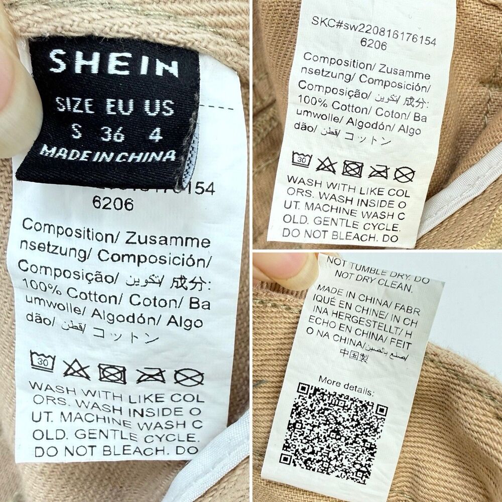 Women's Wide Leg Cargo Jeans Size 4 Relaxed Fit Denim Beige - Picture 10 of 16
